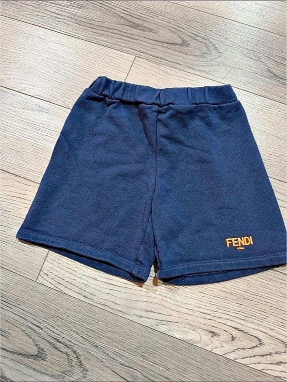 Fendi Kids Logo Cotton Shorts in Blue Size 24M